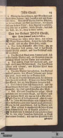 Von der Geburt JESU Christi.