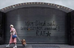 Wer Wind sät, wirdc Sturm ernten. RAF-Graffiti in der Göttinger Innenstadt
