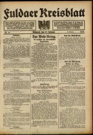 Ausgabe vom Mittwoch, den 27. Februar 1918.
