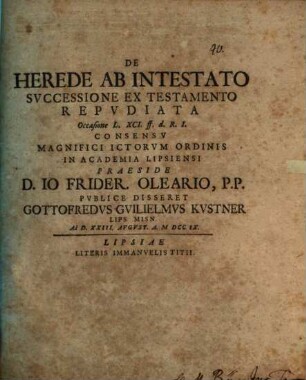 De herede ab intestato, successione ex testamento repudiata