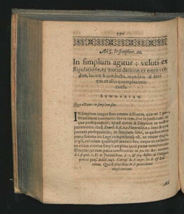 Ad § In simplum 22. In simplum agitur: veluti ex stipulatione, ex mutui datione, ex emto vendito, locato & conducto ...
