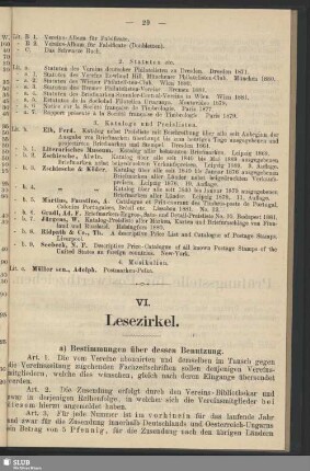 VI. Lesezirkel