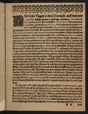 2r-7v, Relation Auß Parnasso...
