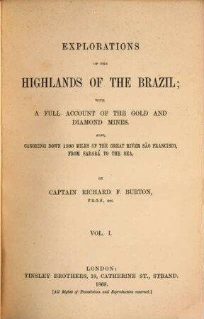 The Highlands of the Brazil, 1