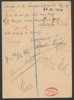 Brief an B. Schott's Söhne : 22.12.1929