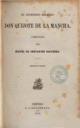 El ingenioso hidalgo Don Quijote de la Mancha, 1