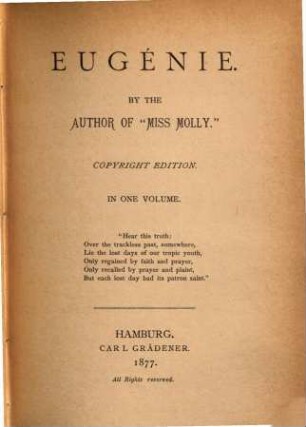 Eugénie : by the author of "Miss Molly"