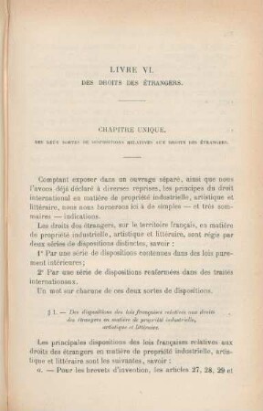 Livre VI. Des droits des étrangers