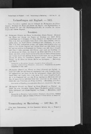 Versammlung zu Marienburg. - 1412 Dez. 29.