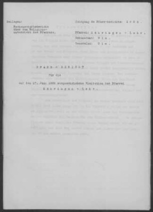 Mähringen-Lehr: Pfarrbericht 1928