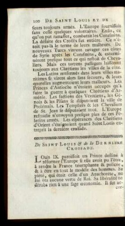 De Saint Louis & de la Derniere Croisade.