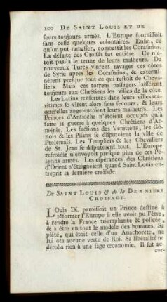 De Saint Louis & de la Derniere Croisade.