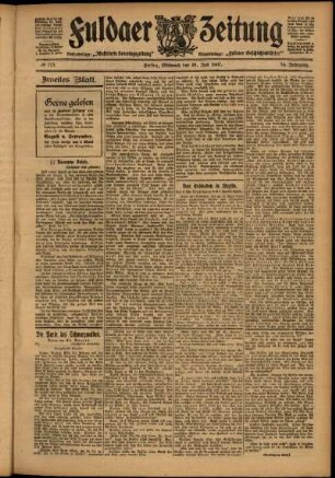 Zweite Ausgabe vom Mittwoch, den 31. Juli 1907.