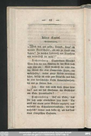 Achtes Kapitel. Verständigung.