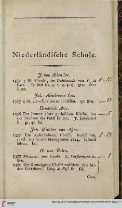 Niederländische Schule (Nr. 1384-2779)