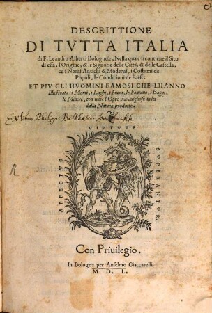 Descrittione di tutta Italia