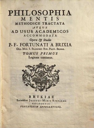 Philosophia mentis : methodice tractata atque ad usus academicos accommodata, 1