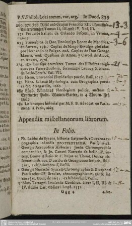 Appendix miscellaneorum librorum