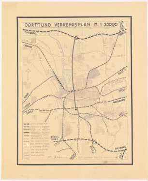 Bebauungsplan Dortmund: Verkehrsplan 1:25000 (von Inv.Nr. 22140)