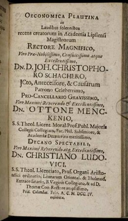 Oeconomica Plautina.