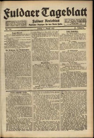 Ausgabe vom Freitag, den 05. August 1921.