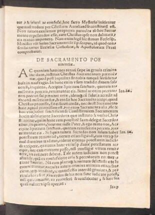 De Sacramento Poenitentiae.