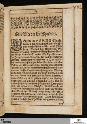 Die Vierdte Leichpredigt