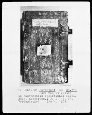 Hugo de San Victore — Einband aus braunem Leder über Holz —