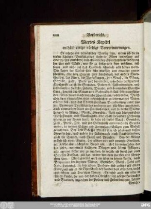Viertes Kapitel enthält einige nöthige Vorerrinnerungen.