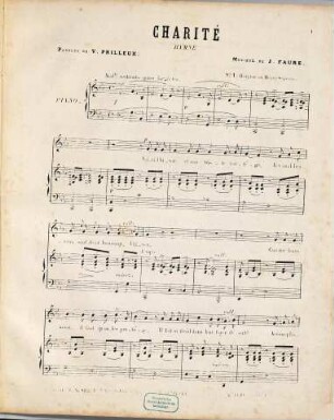 Charité : hymne ; avec orgue ad libitum