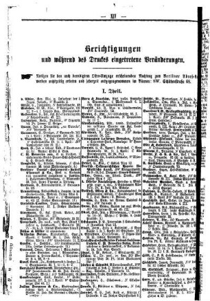 Berichtigungen und während des Drucks eingetretene Veränderungen