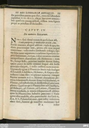 Caput IV. De numero literarum.