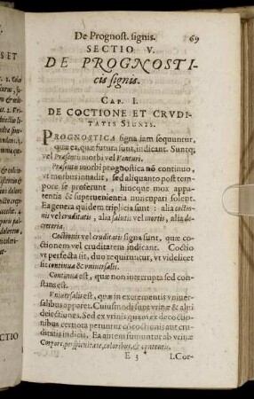 Sectio V. De Prognosticis signis.