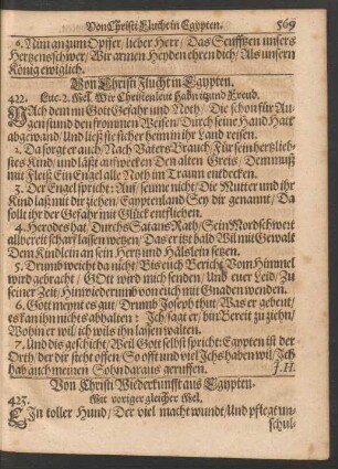 Von Christi Flucht in Egypten.