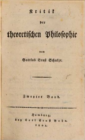 Kritik der theoretischen Philosophie, 2