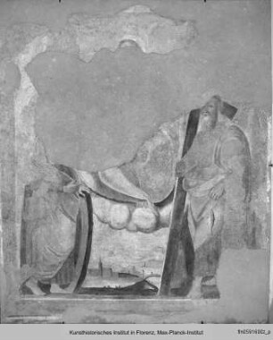 Die Madonna (?) in der Glorie mit dem Heiligen Andreas und einem oder einer Heiligen