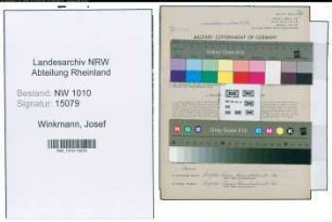Entnazifizierung Josef Winkmann , geb. 03.03.1893 (Vertreter)