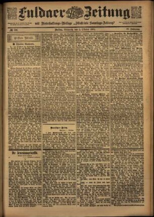 Erste Ausgabe vom Mittwoch, den 02. Oktober 1901.