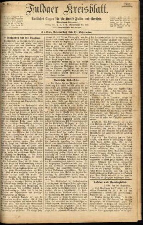 Ausgabe vom Donnerstag, den 21. September 1882.