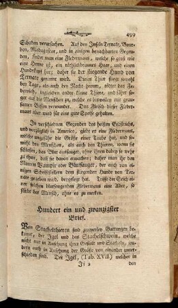 Hundert ein und zwanzigster Brief. - Hundert neun und zwanzigster Brief.