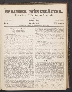 No. 147. November 1892