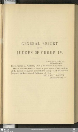 General Report Of The Judges Of Group IV.