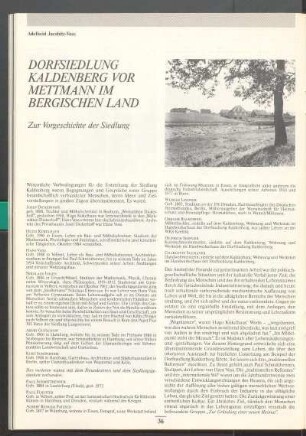 Dorfsiedlung Kaldenberg vor Mettmann im Bergischen Land