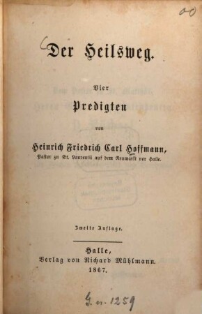 Der Heilsweg : Vier Predigten