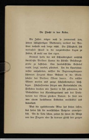Die Flucht in den Keller