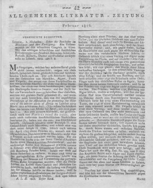 Herrmann, F.: Ueber die Seeräuber im Mittelmeer und ihre Vertilgung. Ein Völkerwunsch an den erlauchten Kongress in Wien; mit dem nöthigen historischen und statistischen Erläuterungen ... . Lübeck: Michelsen 1815