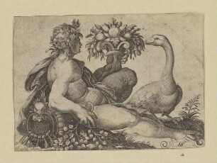 Flussgott mit Füllhorn und Gans (Fuchs, Flussgötter)
