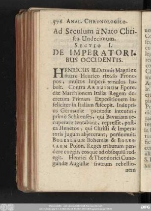 Sectio I. De Imperatoribus Occidentis.