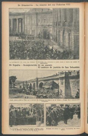 De España.- Inauguración de un puente.- El palacio de justicia de San Sebastián