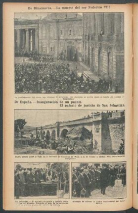 De España.- Inauguración de un puente.- El palacio de justicia de San Sebastián